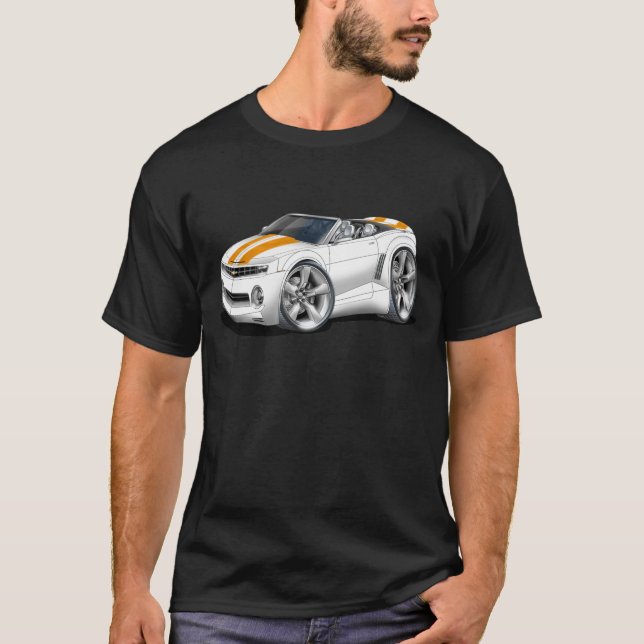 Camiseta Convertible 2012 Branco-Alaranjado de Camaro (Frente)