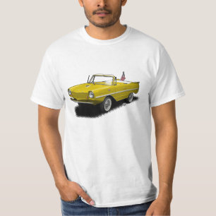 Camiseta Convertible anfíbio amarelo no t-shirt branco