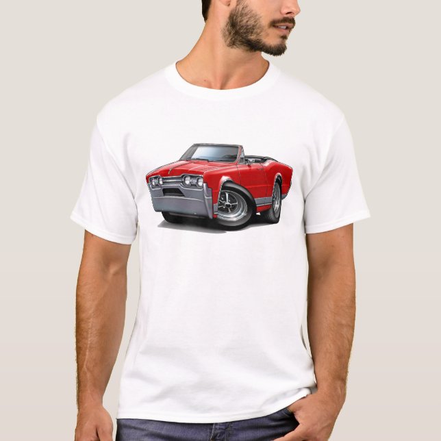 Camiseta Convertible vermelho do cutelo de 1967 velhos (Frente)