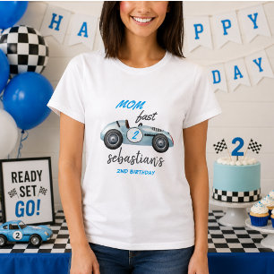 Camiseta Convite de 2º Aniversário de Dois Carros de Corrid