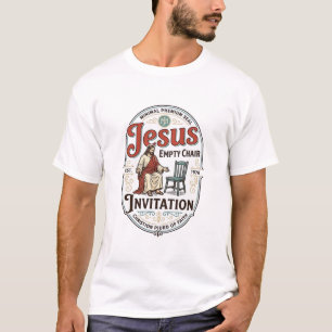 Camiseta Convite de Cadeira Vazia de Jesus Convite de Cadei