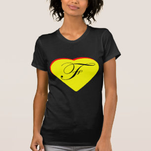 Camiseta Convite De Casamento Coração Vermelho Amarelo F O
