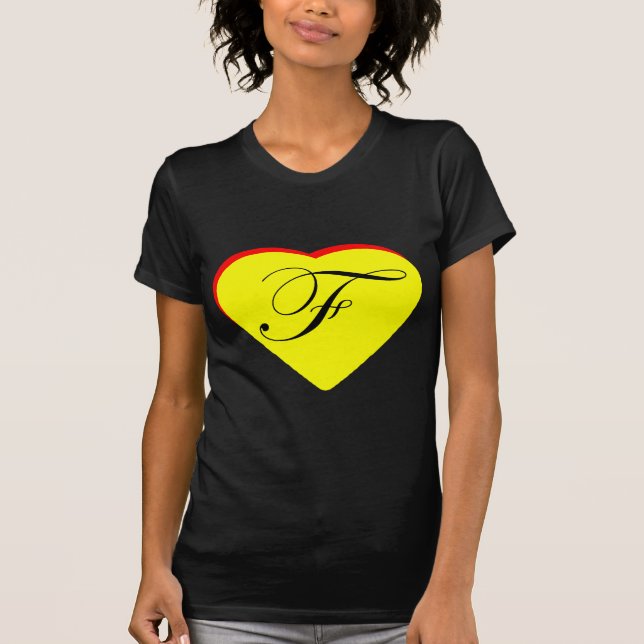 Camiseta Convite De Casamento Coração Vermelho Amarelo F O  (Frente)