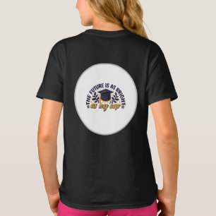 Camiseta convite elegante azul e dourado