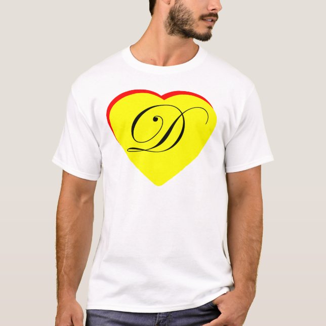 Camiseta Convite Para Casamento Coração Vermelho Amarelo D  (Frente)