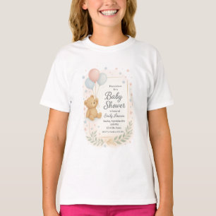 Camiseta Convite para Chás de fraldas Bonitos - Urso de Ted