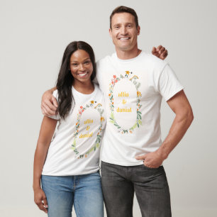 Camiseta Convite para Festa no Jardim com Arco Floral de Fl