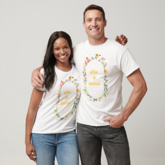 Camiseta Convite para Festa no Jardim com Arco Floral de Fl