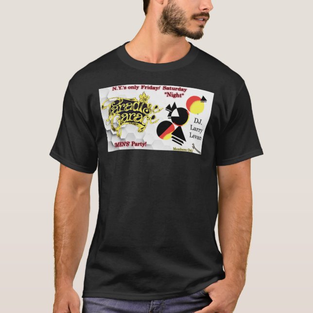 Camiseta CONVITE PARA GARAGEM PARADISE Larry Levan Classic  (Frente)