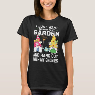 Camiseta Conviver com minha estátua de gnomo Gnomie jardina