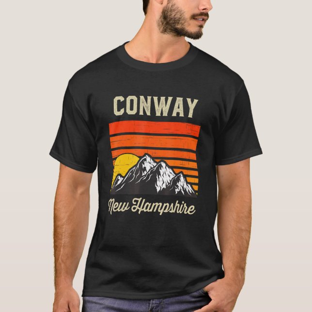 Camiseta Conway New Hampshire Hometown City State Retro Usa (Frente)