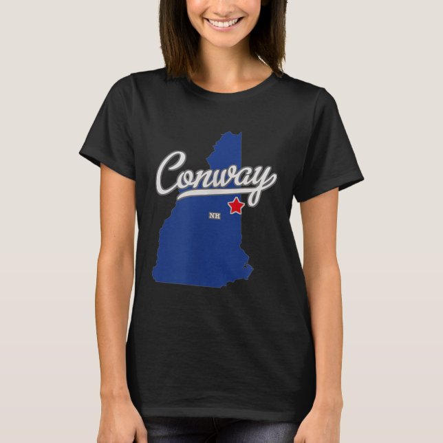 Camiseta Conway New Hampshire Nh Map  (Frente)