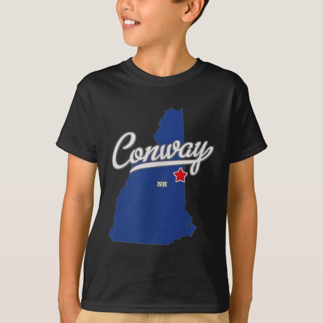 Camiseta Conway New Hampshire Nh Map  (Frente)