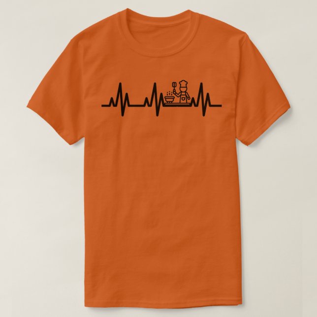 CAMISETA COOK COOK HEARTBEAT EKG GIFT (Frente do Design)