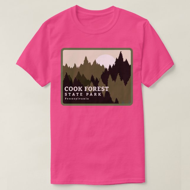 Camiseta Cook Forest State Park Pensilvânia Forest Sunrise (Frente do Design)