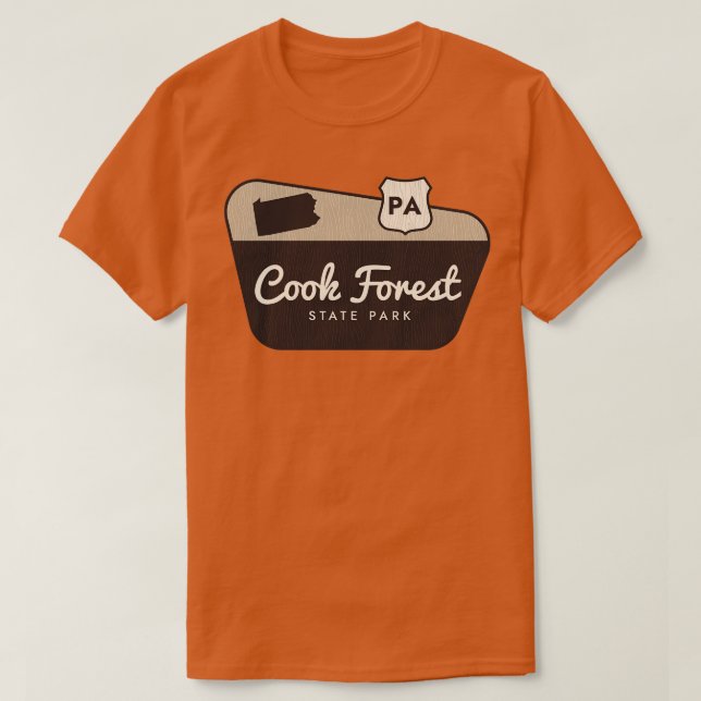 Camiseta Cook Forest State Park Pensilvânia - Sinal de boas (Frente do Design)