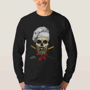 Camiseta Cook Grill Mestre Chef Skull Face Halloween Presen