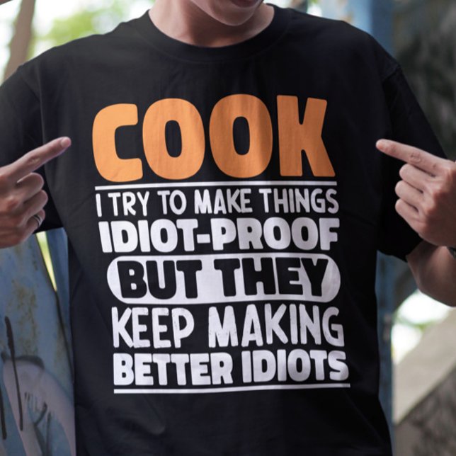 Camiseta Cook Tento Fazer Coisas Engraçadas Cozinhar De Dit (Criador carregado)