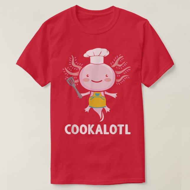 Camiseta Cookalotl Cozinhar Aolotl Chef Com Toque E Spatu (Frente do Design)