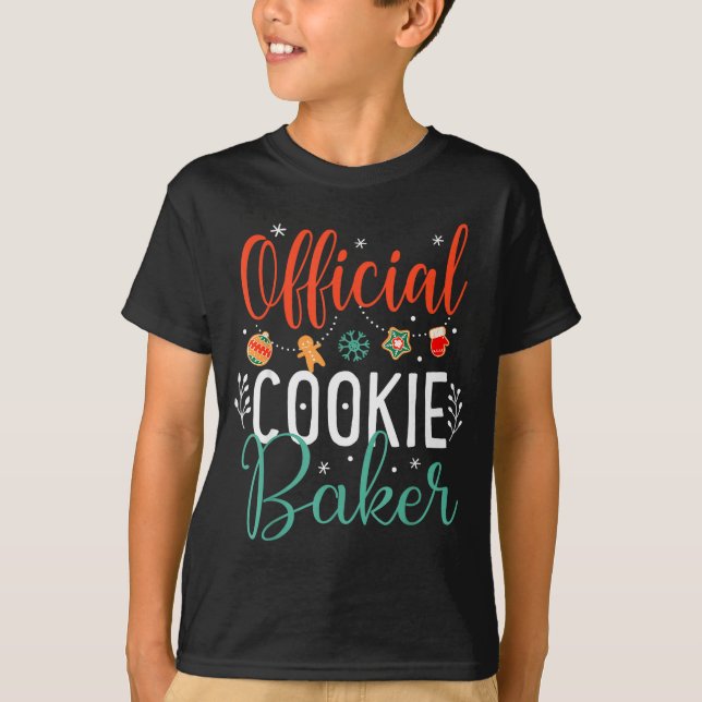 Camiseta Cookie Baker Funny Christmas Couples Matching  (Frente)