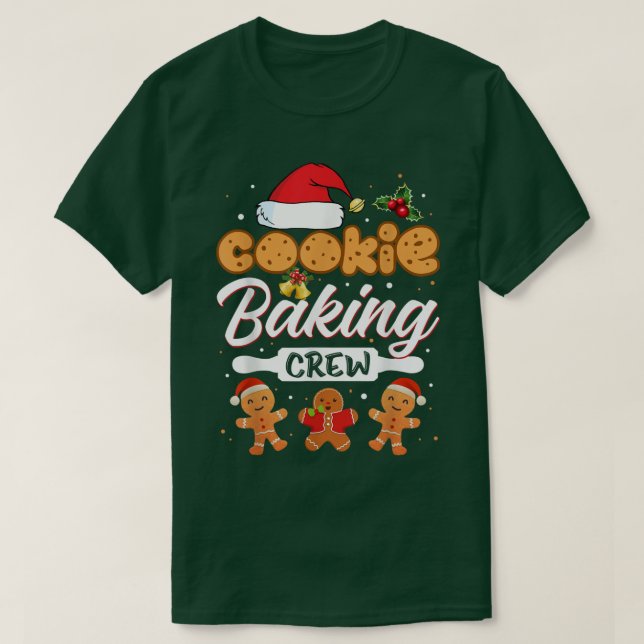 Camiseta Cookie Baking Crew Christmas Santa Family Gingerbr (Frente do Design)