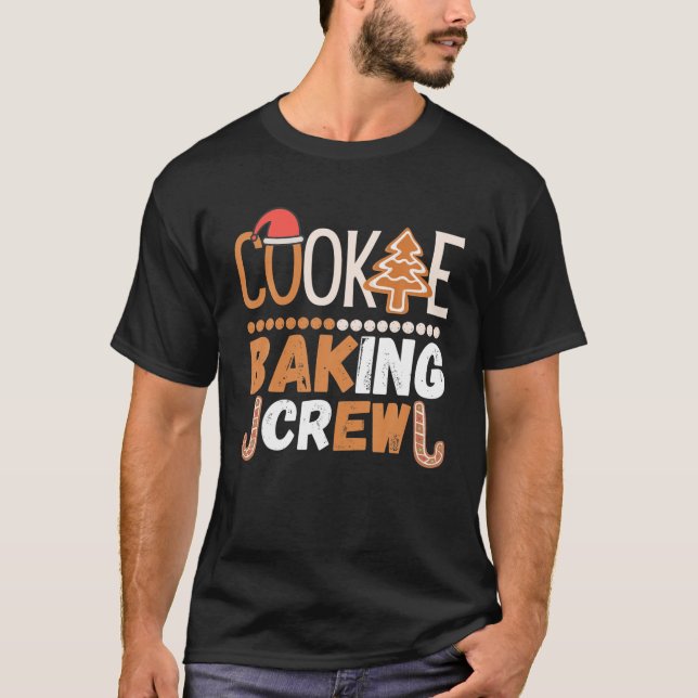 Camiseta Cookie Baking Crew Família de Pijamas de Natal (Frente)