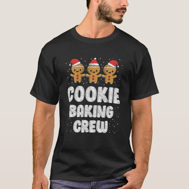 Camiseta Cookie Baking Crew Família Natal Gingerpão (Frente)