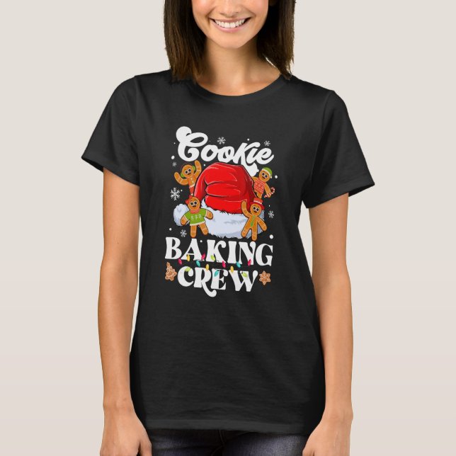 Camiseta Cookie Baking Crew Família Natal Gingerpão Te (Frente)