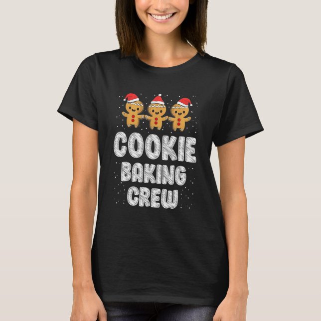 Camiseta Cookie Baking Crew Família Natal Gingerpão Te (Frente)
