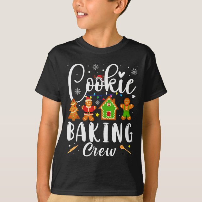 Camiseta Cookie Baking Crew Family Christmas Gingerbread Te (Frente)