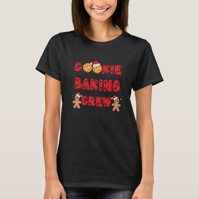 Camiseta Cookie Baking Crew Gingerbis Homens Com Chapéus De (Frente)