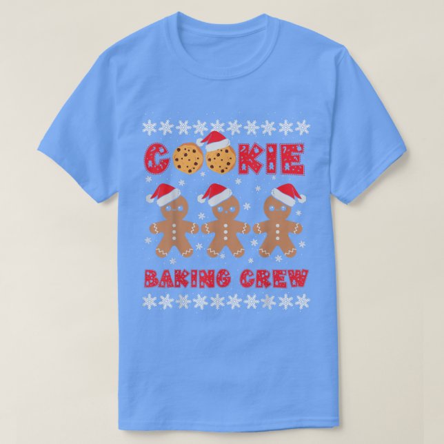 Camiseta Cookie Baking Crew Gingerbread Men with Xmas Hats  (Frente do Design)