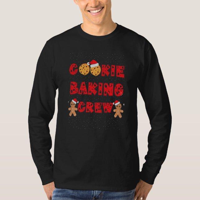 Camiseta Cookie Baking Crew Gingerbread Men With Xmas Hats  (Frente)