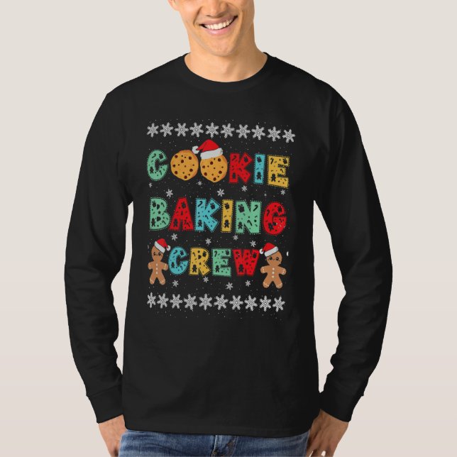 Camiseta Cookie Baking Crew Gingerbread Men With Xmas Hats  (Frente)