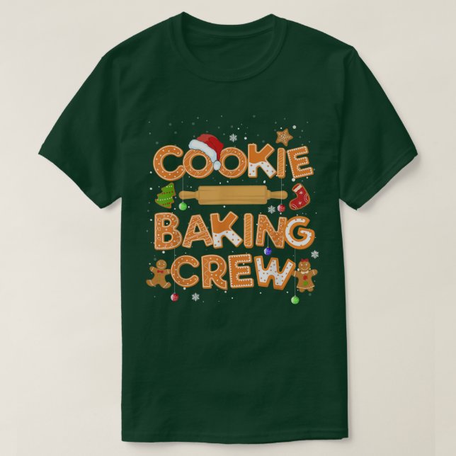 Camiseta Cookie Baking Crew Matching Family Christmas Pajam (Frente do Design)