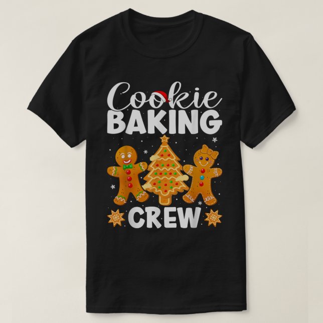 Camiseta Cookie Baking Crew Natal Engraçado Gingerpão Gi (Frente do Design)