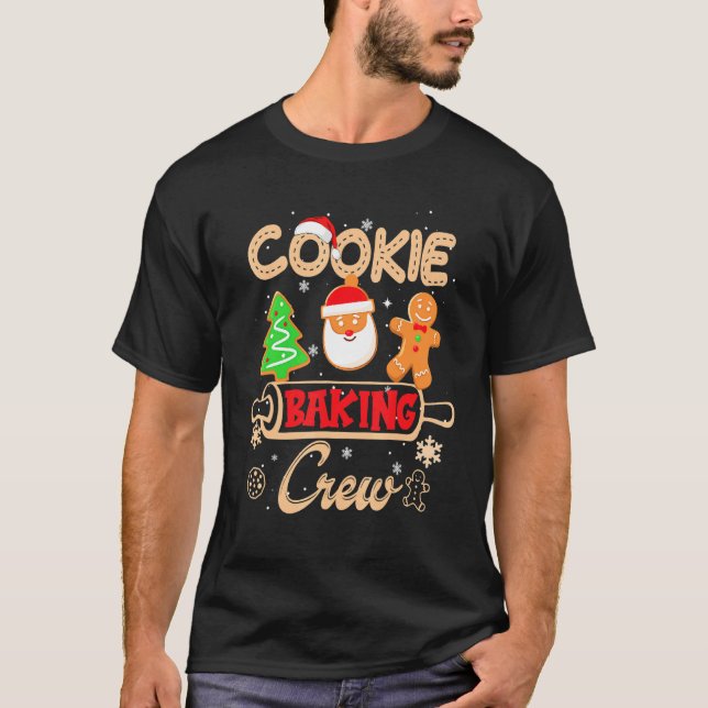 Camiseta Cookie Baking Crew Papais noeis De Gingerpão Xm (Frente)