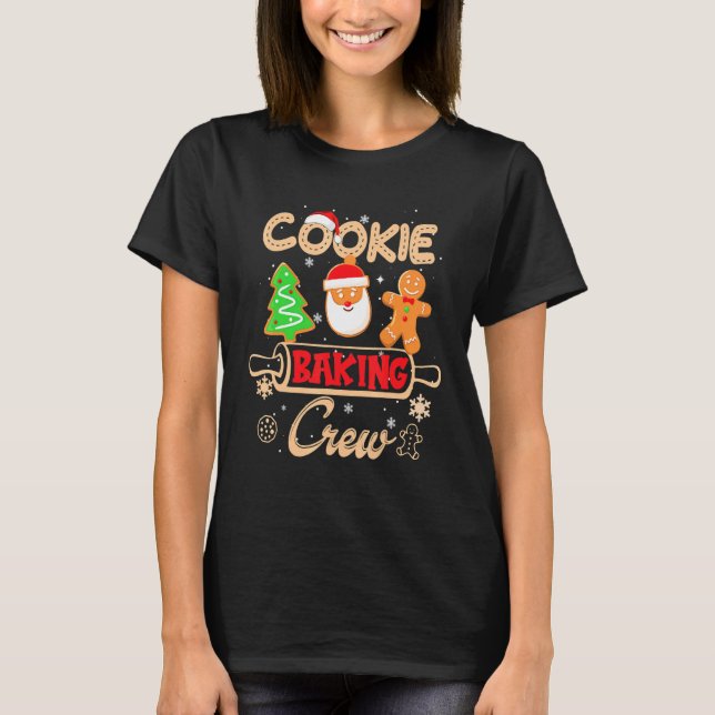 Camiseta Cookie Baking Crew Papais noeis De Gingerpão Xm (Frente)