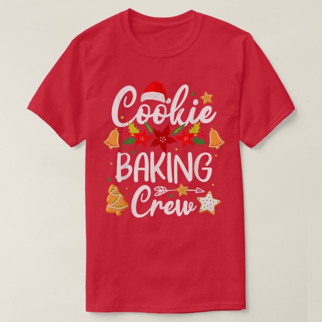 Camiseta Cookie Baking Crew Papais noeis de Natal Gingerbir (Frente do Design)