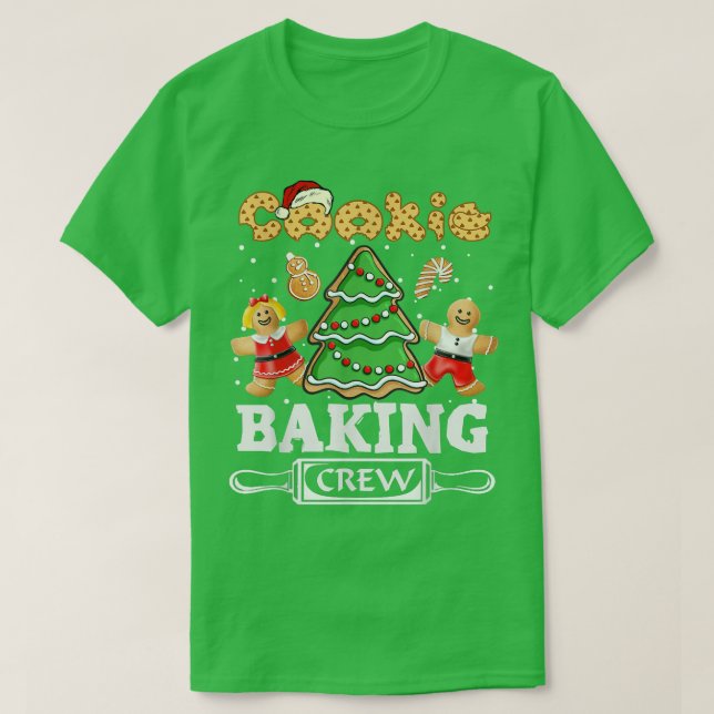 Camiseta Cookie Baking Crew Papais noeis de Natal que corre (Frente do Design)
