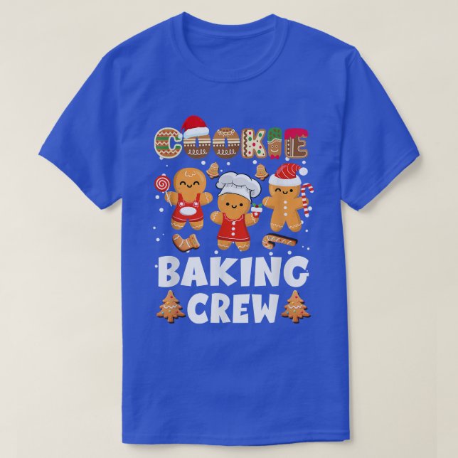 Camiseta Cookie Baking Crew Papais noeis Família Gingerbr (Frente do Design)