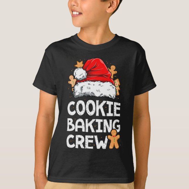 Camiseta Cookie Baking Crew Papais noeis Família Gingerbr (Frente)