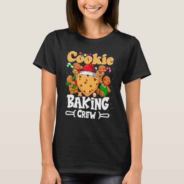 Camiseta Cookie Baking Crew Papais noeis Família Gingerbr (Frente)