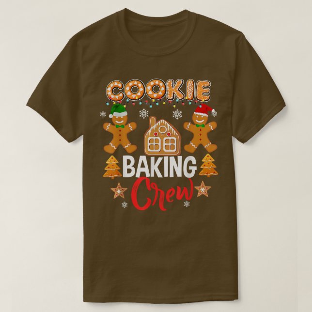 Camiseta Cookie Baking Crew Papais noeis Família Gingerbr (Frente do Design)