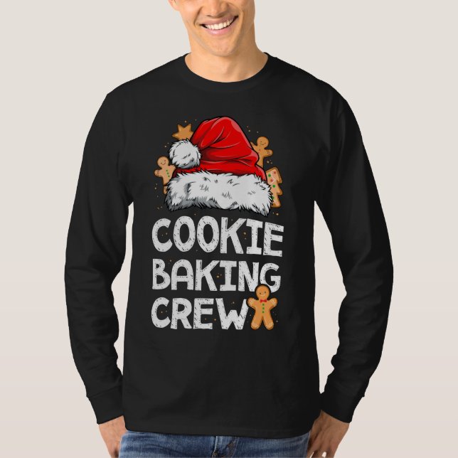Camiseta Cookie Baking Crew Papais noeis Família Gingerbr (Frente)