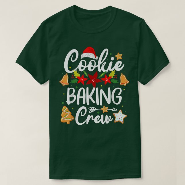 Camiseta Cookie Baking Crew Papais noeis Família Gingerbr (Frente do Design)
