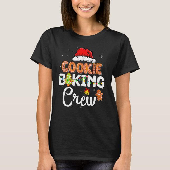 Camiseta Cookie Baking Crew Papais noeis Família Gingerbr (Frente)