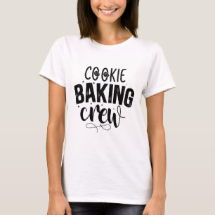 Camiseta Cookie Baking Crew Simples Tipografia Natal