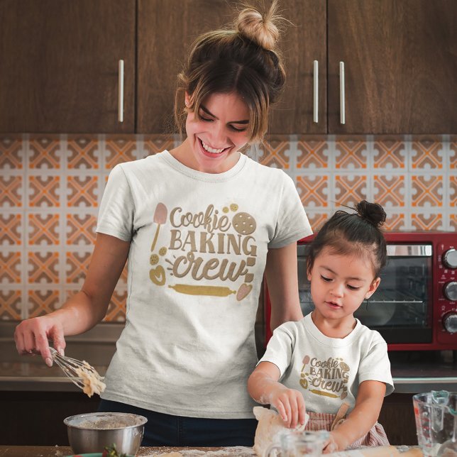Camiseta Cookie Baking Crew Utensils White Natal (Criador carregado)
