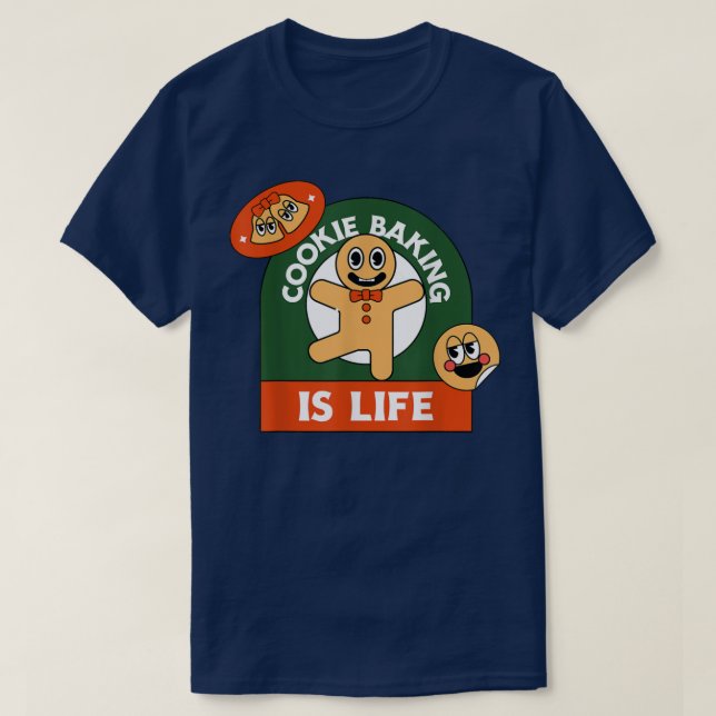 Camiseta Cookie Baking É A Vida Engraçada Gingerbird Cookie (Frente do Design)